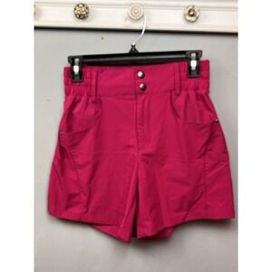 Viodia Womens Pink Hiking Shorts High Rise Elastic Waist‎ Multi-Pocket Size XS